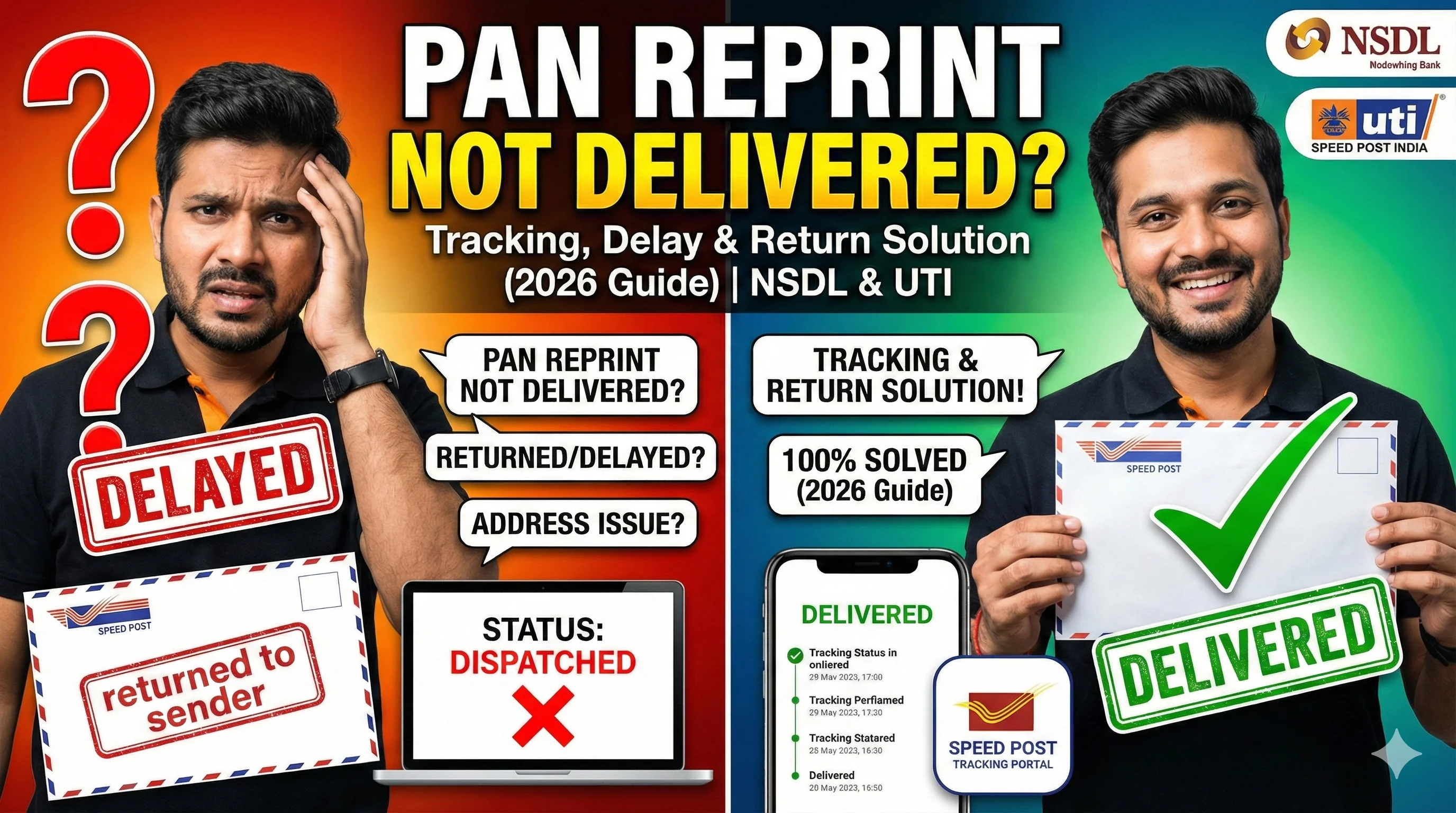 PAN reprint not delivered - status and fix guide